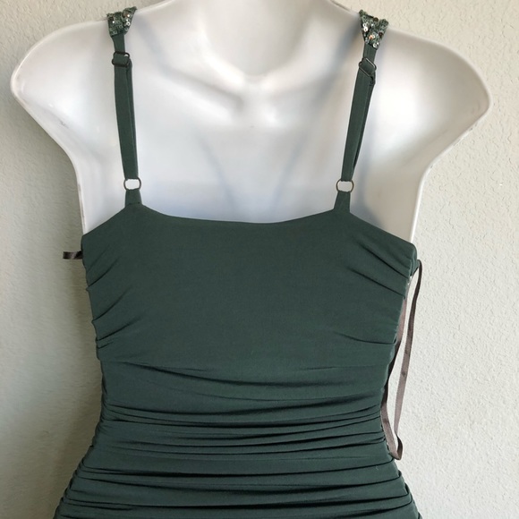 BCBG ruched sequined fit & flare cocktail dress S - Picture 10 of 14